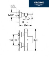 GROHE TERMOSTATICA GROHTHERM CUBE